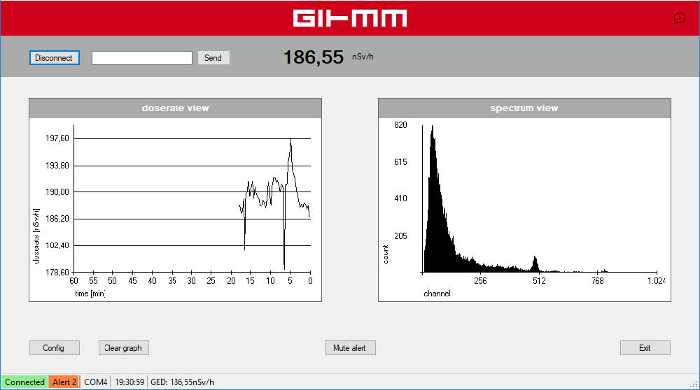 GIHMM GSPView Software Gamma spectrum